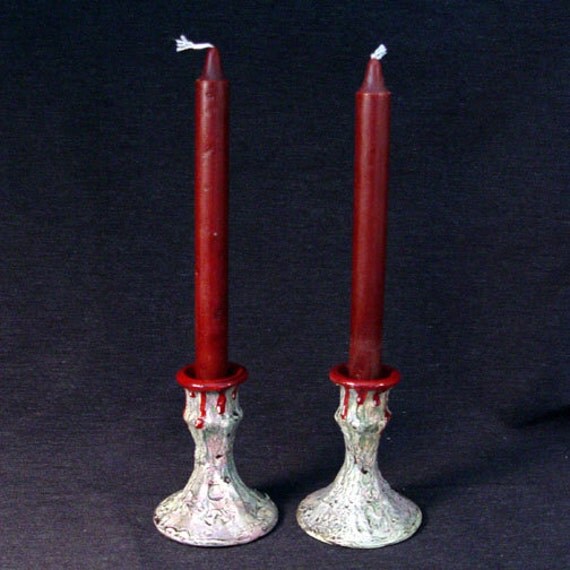 Zombie Flesh Candle Holders set of 2 with 2 hand by UndeadEd