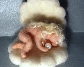 Needle felted shell fairy-soft sculpture-Waldorf Inspired soft sculpture-needle felt by Daria Lvovsky-Made to custom order.