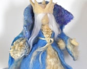 Needle Felted Waldorf  Winter Snow Princess- standing doll-soft sculpture-needle felt by Daria Lvovsky-For custom orders
