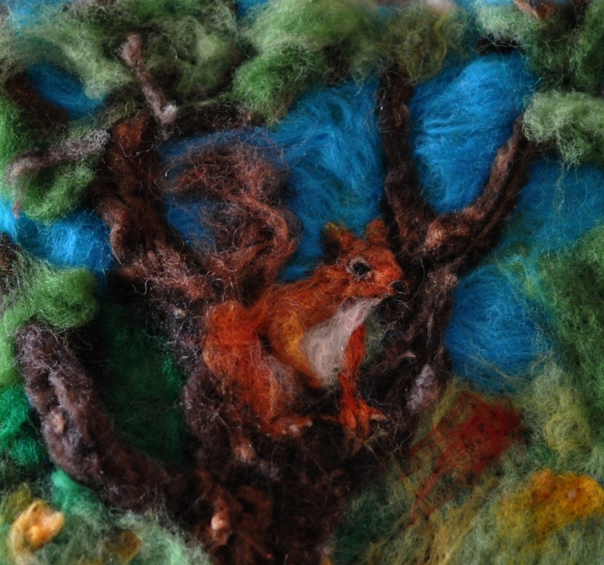 Needle Felted Wool Tapestry - The forest children N5-Elsa Beskow and Waldorf Inspired-needle felt by Daria Lvovsky