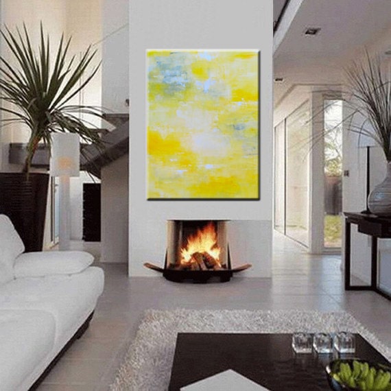 Abstract in Yellow 9 - 40x30 - Abstract Acrylic Painting - Huge - Highly Textured Contemporary Original Wall Art