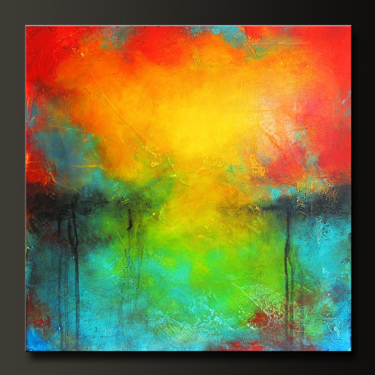 Unrestrained - 20 x 20 - Abstract Acrylic Painting- Contemporary Wall Art - Currently Published on the West Elm Blog