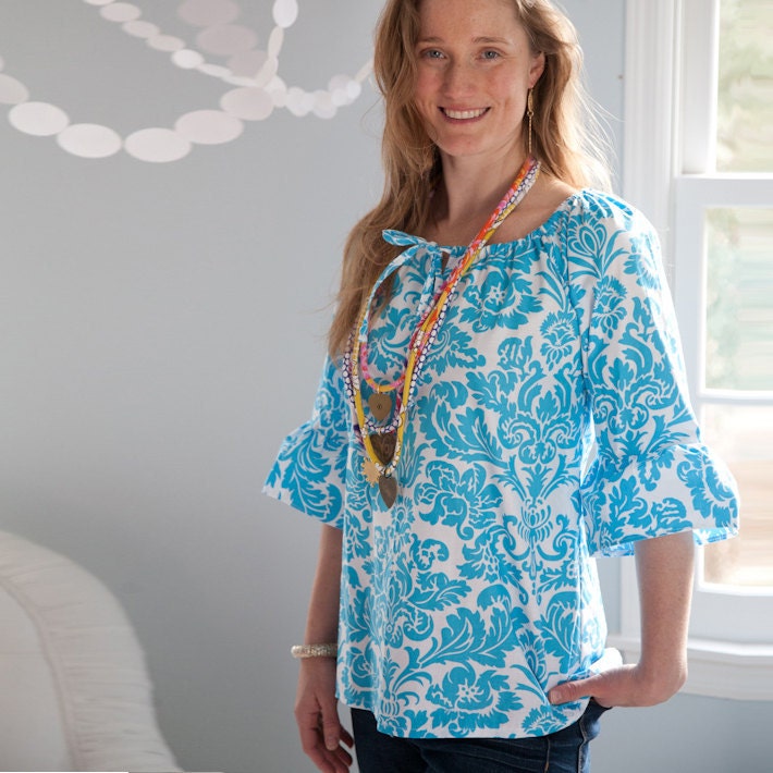 Easy Peasant Top or Dress Sewing Pattern - Sis Boom Devon Peasant, PDF E-Book