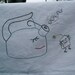 Singing tea kettle and tea bag tea towel- hand stitched
