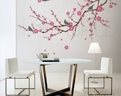 Art Vinyl Wall Sticker Wall Decals Tree Decal - Cherry Blossom Tree Branch ( LARGE) - 073