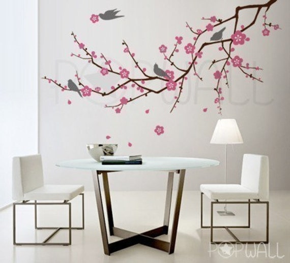 Wall  Stickers on Art Vinyl Wall Sticker Wall Decals Tree Decal   Cherry Blossom Tree