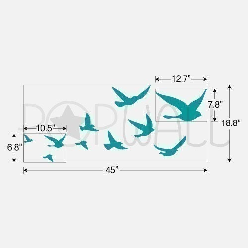 Vinyl Wall Art Decal -Flying Birds  - 008