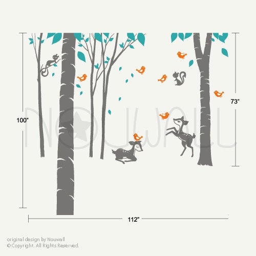Vinyl Wall Decal Wall Sticker Tree Decal - Fantasy Woodland nursery decal 106