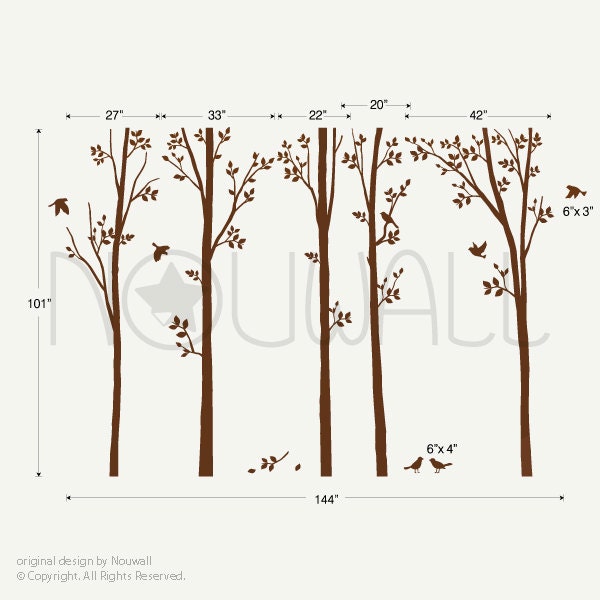 Spring Tree Wall Decal birds Wall decals - 0113
