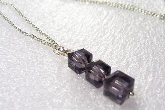 Classic Purple Three Cubed Necklace