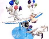 The Airplane Pulled by Doves - Wedding Cake Topper (custom)