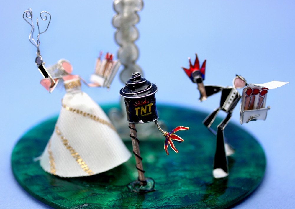 Fireworks Personalized Wedding Cake Topper