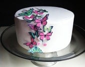 EDIBLE Butterfly Cake Decorations - Green and Pink - Edible Butterfly Wedding Cupcake Toppers - PRECUT and Ready to Use