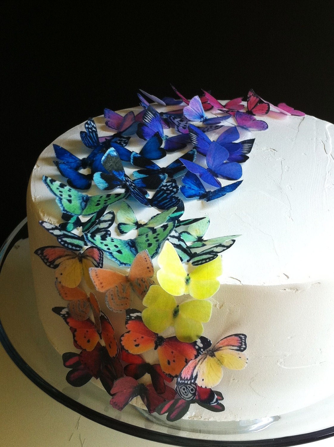 EDIBLE Butterflies The Original - Rainbow Collection 50 small - Cake & Cupcake toppers - PRECUT and Ready to Use - SugarRobot