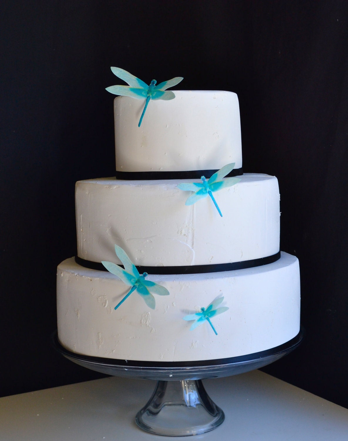 Edible Dragonflies - Assorted Turquoise- Cake and Cupcake toppers - set of 30 precut