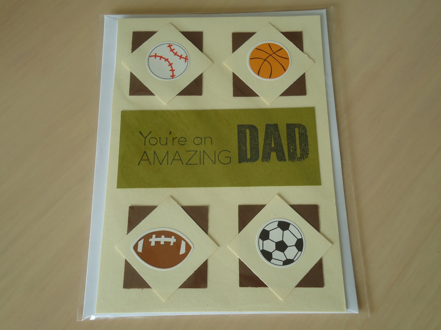 Items similar to Handmade Card for Dad Sports Theme Baseball