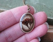 Pressed Flower Necklace Sedum Fall Plant Resin Real Plant Botanical Jewelry Nature Inspired