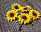 Miniature Sunflower Bobby Pins