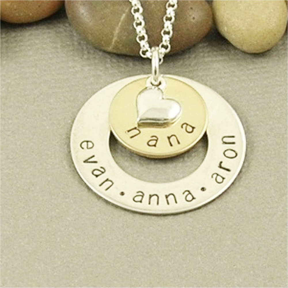 Nana Necklace Personalized Hand Stamped By Bawstampeddesigns