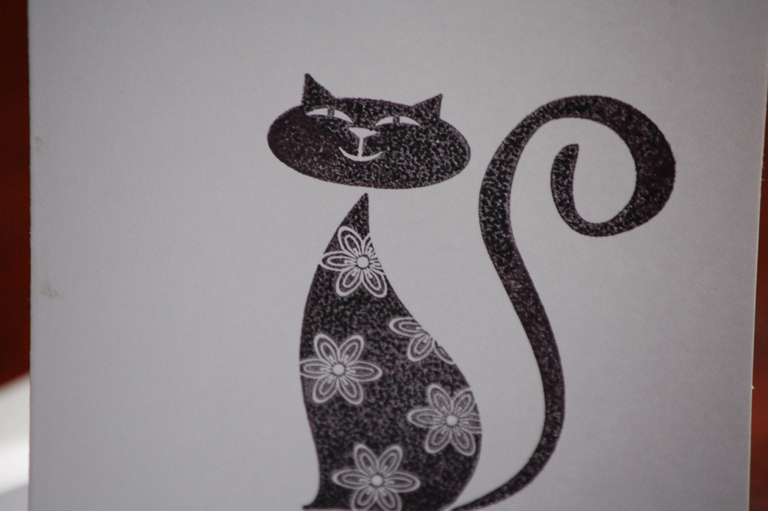 Blank Notecard set -Kitty Screech in the night series