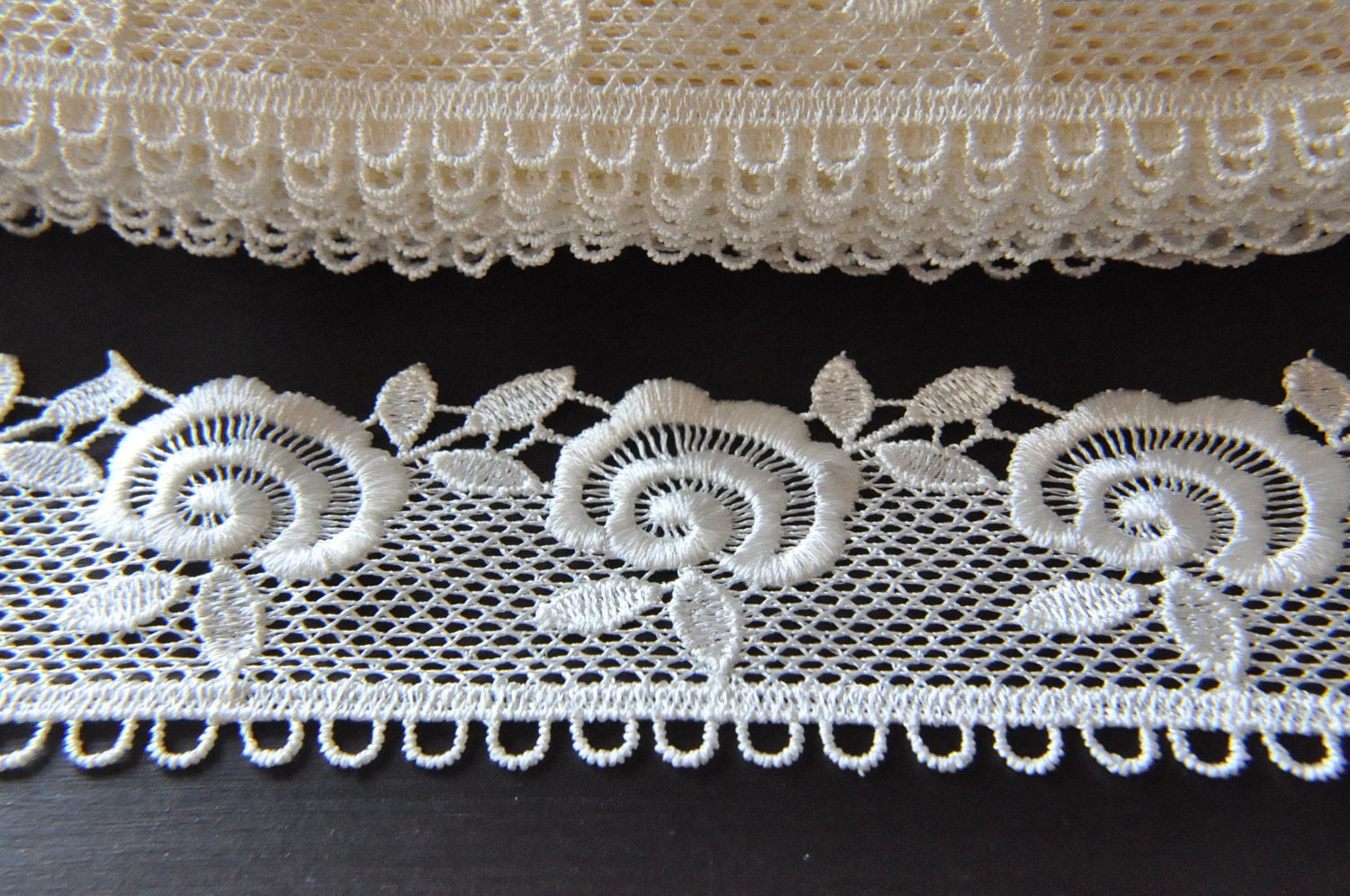 Cream Bridal Floral Lace Trim