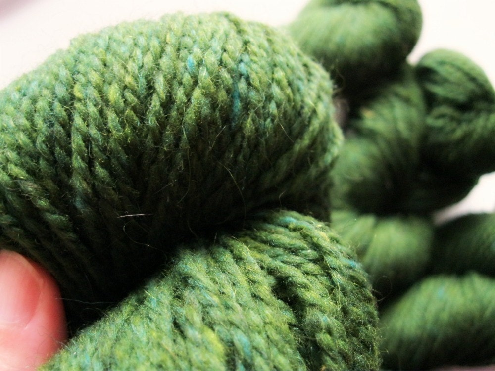 Peace Fleece, wool yarn, worsted, for crocheting, Hemlock Poashja, dark green knitting yarn