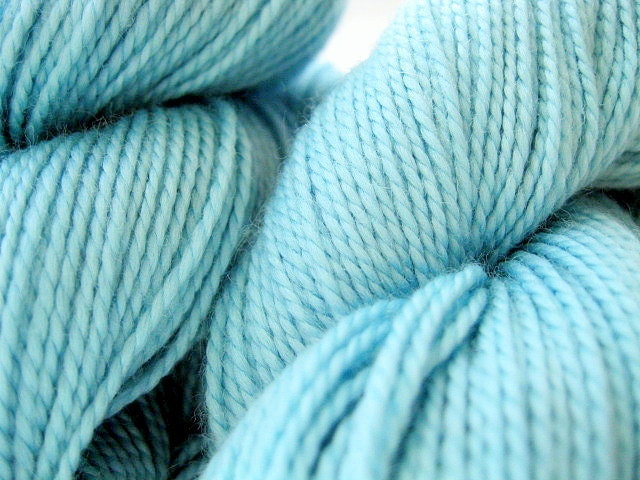 Fingering weight yarn, sock yarn, superwash, light blue, Merino Louet Gems, aqua