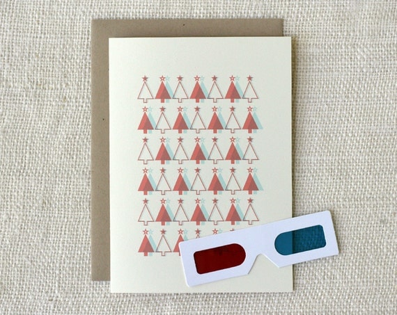 Holiday Card - 3D Trees