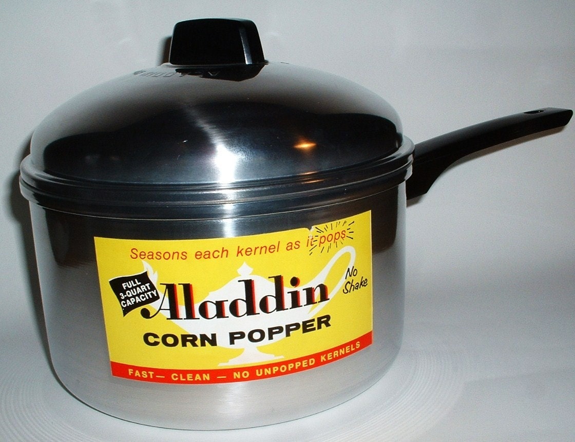 Vintage Aladdin No Shake Stovetop Corn Popper by MostlyMadelines