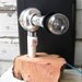 Blow. lamp. reclaimed vintage hair dryer and natural wood base