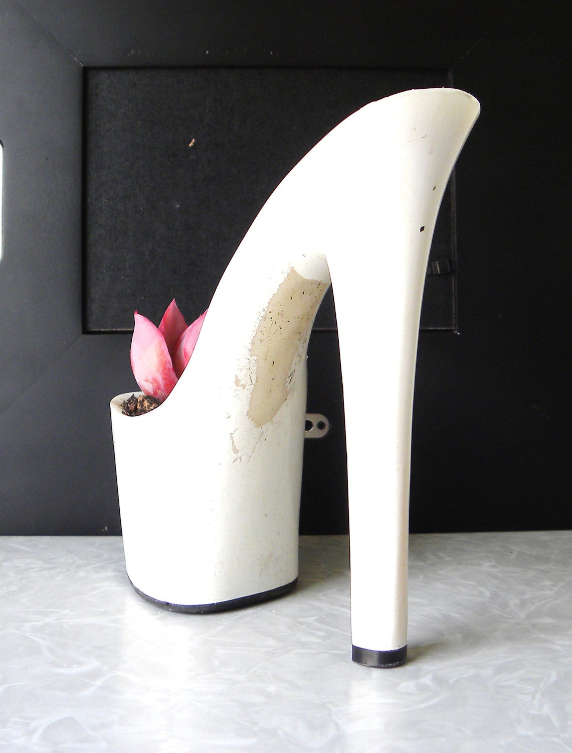 Hussy. stiletto succulent planter reclaimed high heel. bachelorette hostess gift. eco friendly
