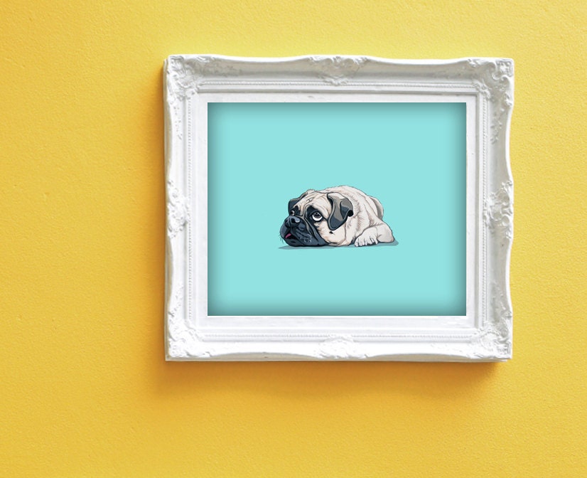 Custom Pet Portrait Modern Dog Art