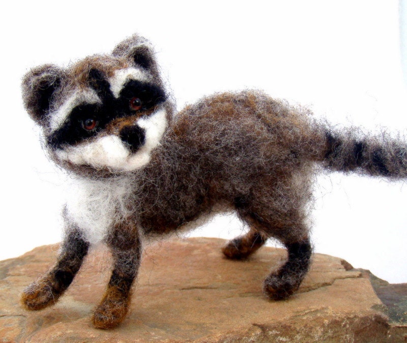 Needle Felted  Baby Raccoon - sendsunshine