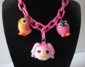 LALALOOPSY Girls Child's Necklace SEW Cute HOLLY Doll Pink Button Barbie Shoe