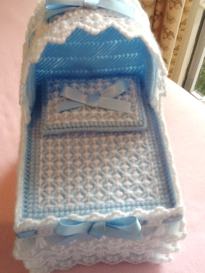 Pastel Blue Baby Bassinet Tissue Box Cover