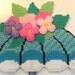 Needlepoint Wall Hanging, Flower Cart