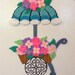 Needlepoint Wall Hanging, Flower Cart