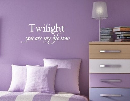 Edward Cullen Removable Sticker Vinyl Wall Words Letters Quotes Decal Twilight ....You are my life now