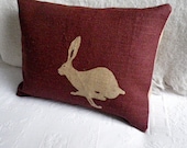 burgundy logo hare cushion