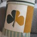 hand printed irish shamrock tricolour flag cushion cover