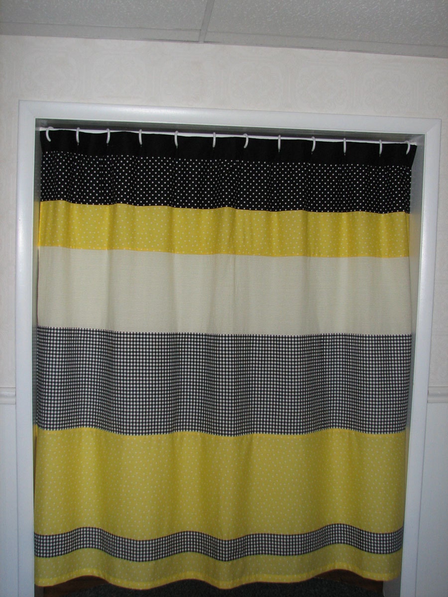 Yellow Curtain with Black Trim