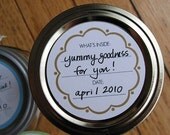 Canning or Favor Labels/Stickers - Scallop Design Set of 2-inch or 2.5-inch Round