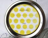 Canning or Favor Labels/Stickers for Mason Jars - Ombre Dots in Spring Colors Set of 2-inch or 2.5-inch Round