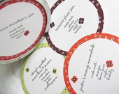 Custom Canning Toppers or Favors - Vintage Posie Design Set of 3-inch or 2.5-inch for Mason Jars
