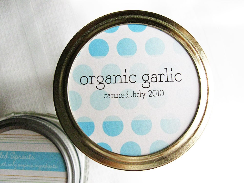 Printable Custom Canning Toppers - Dots Design for Mason Jars