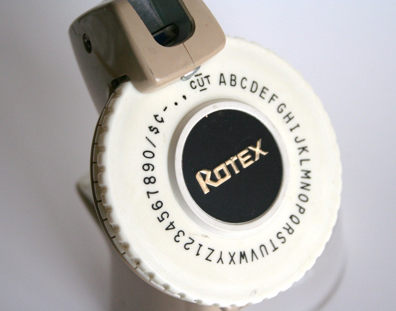Vintage Label Maker ROTEX beige white by littleredmercantile