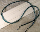 Beaded Eyeglass Holder in Shades of Turquoise