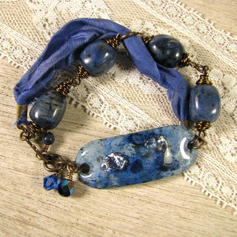 Royal Blue Bracelet With Cuff Focal