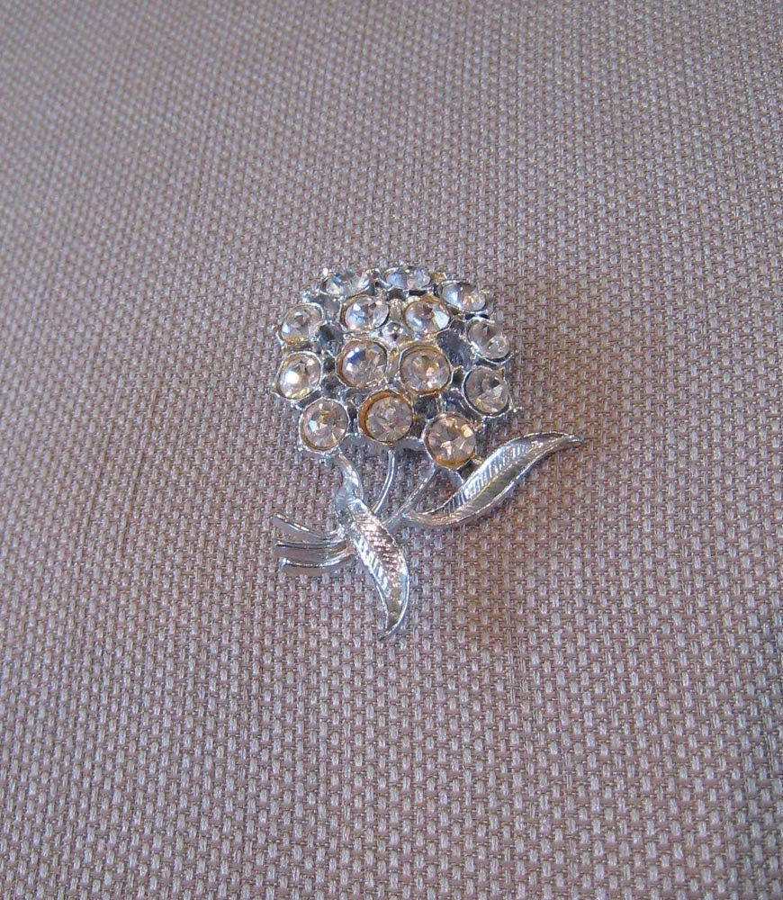 Rhinestone Flower Pin