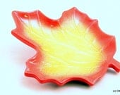 A Fallen Maple Leaf of Red and Yellow / Ceramic Tableware /Contemporary Functional Ceramics for Your Home